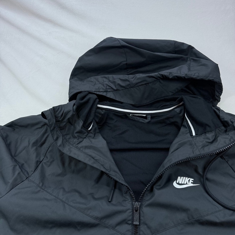 Nike Mens Windrunner Full Zip Hooded Windbreaker Jacket Black 727324-010 Size M - Picture 10 of 16
